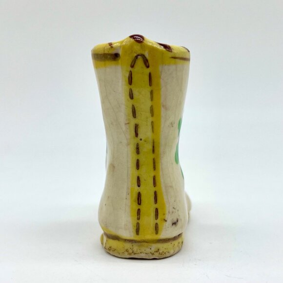 Vintage Made In Japan Ceramic Boot Shoe Mini Vase Figurine Floral Hand Painted - Picture 5 of 9